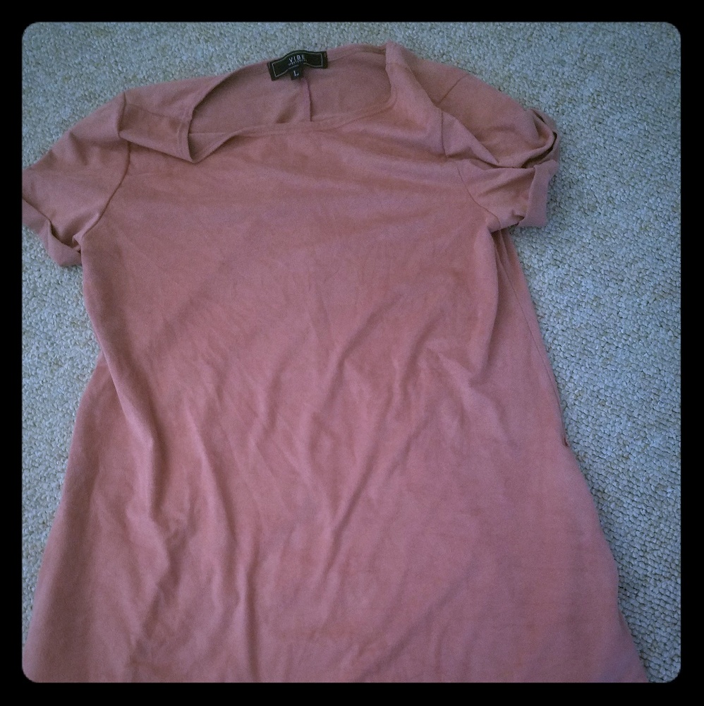 Velvet pastel pink dress
